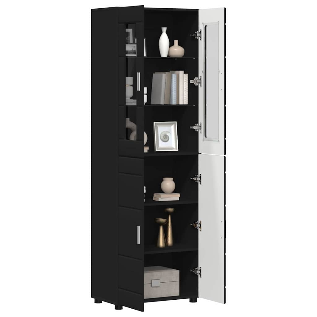 FLORIN Highboard with Doors Black 60 x 35 x 182 cm Particleboard