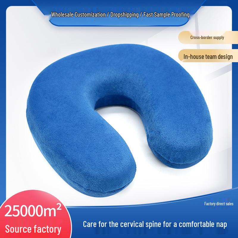 U-Shaped Memory Foam Travel Pillow for Neck Support – Ideal for Office, Car, and Naps