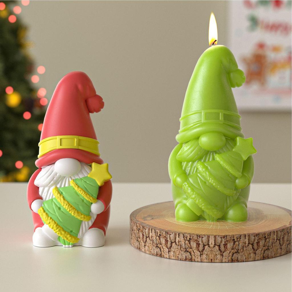 Christmas Resin Molds Gnome Tree Mold Silicone Aromatherapy Moulds for Candle Making Epoxy Resin Craft Gypsum Wax Clay Plaster