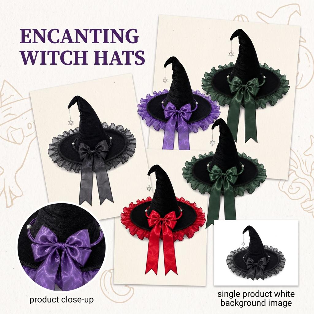 Halloween Witch Hat with for Costume Accessories