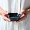 Minoru Pottery Mino Ware Albee 105-Pack Bowl Set (2 Colors, Navy and Beige) with Lids
