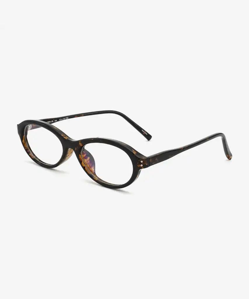 Seutailwokeu Brown Havana Oval Sw Horn 06 Ha Stylework Eyeglass Frames