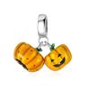 Halloween Copper Cute Double Pumpkin Pendant Noctilucent Charm Beads Fit Bracelet Pendant Women Diy Fine Jewelry Party Gifts