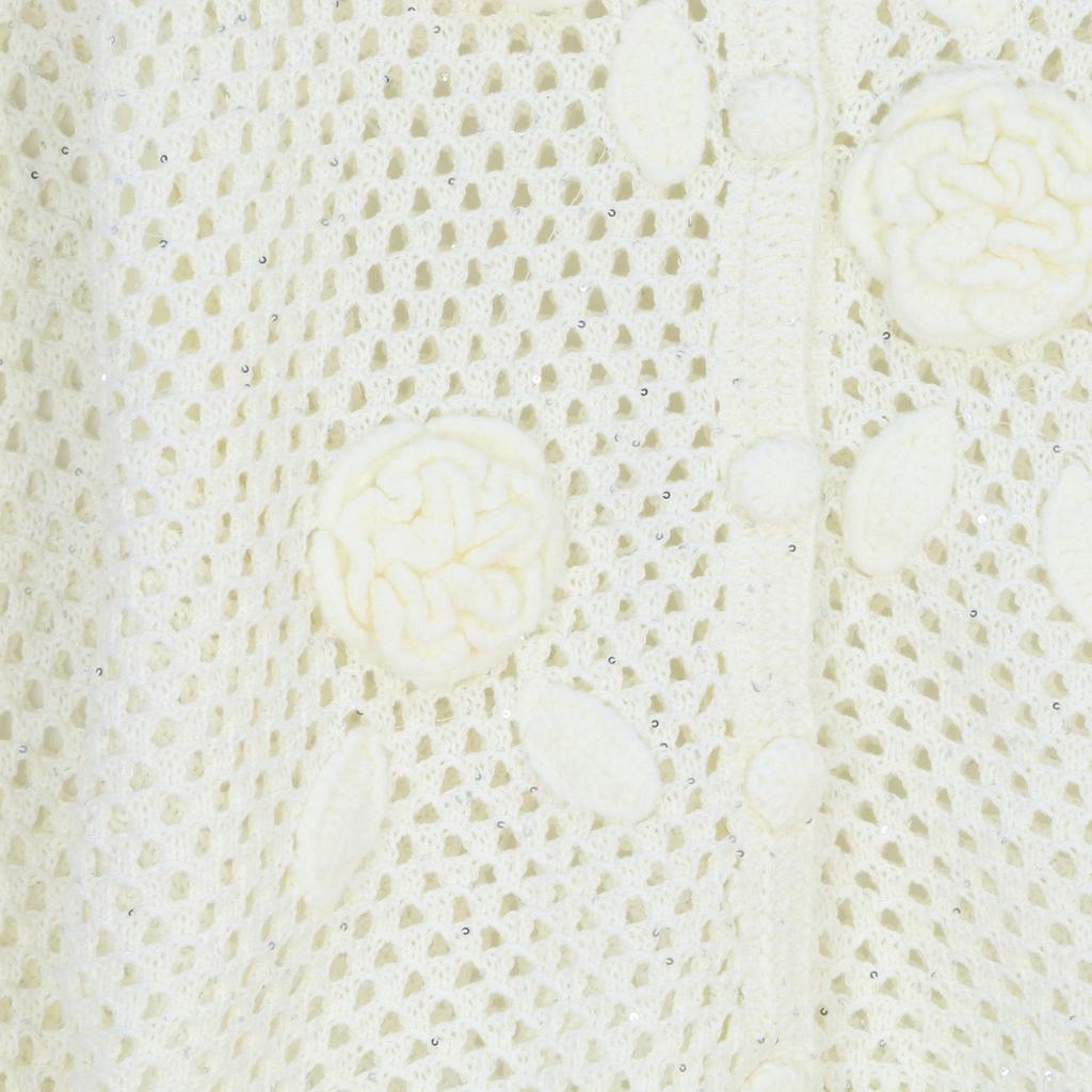 Handmade Crochet Retro Rose Long Sleeve Cover-up Cardigan