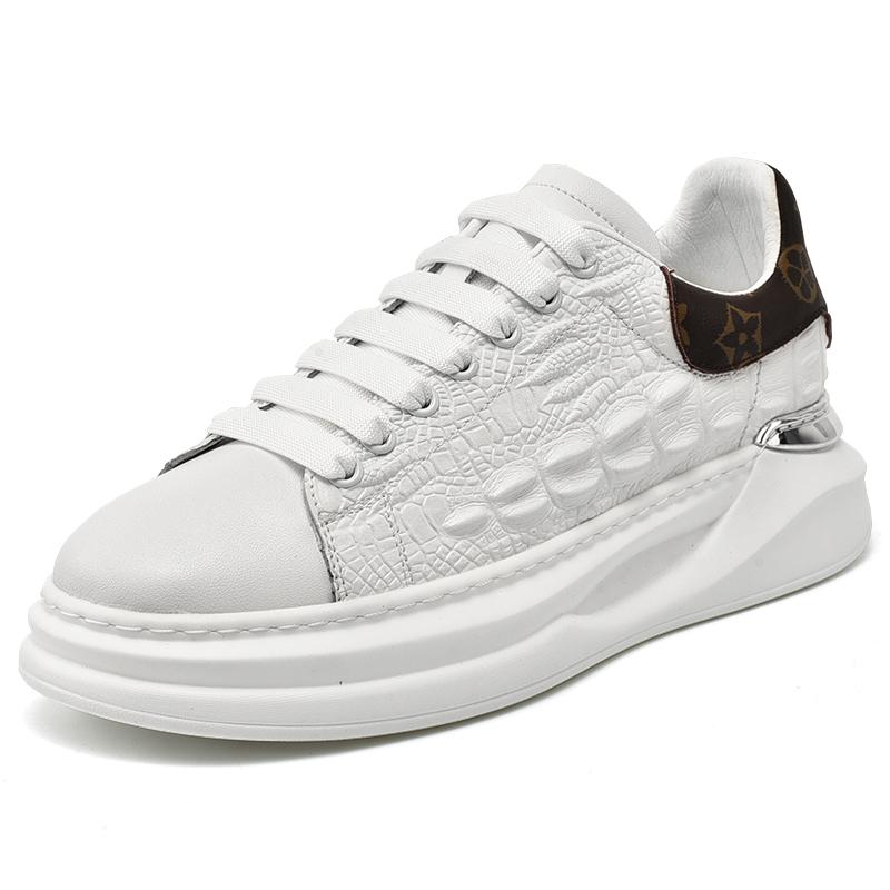 Mode im koreanischen Stil Leichte Schuhe mit dicker Sohle Weiß Individualität Frühling Unisex Modeschuhe Freizeitschuhe Fußkomfort Herren