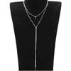 C143 Fashion Simple Bead Chain Necklace Vintage Collarbone Necklace Double Layer Long Choker