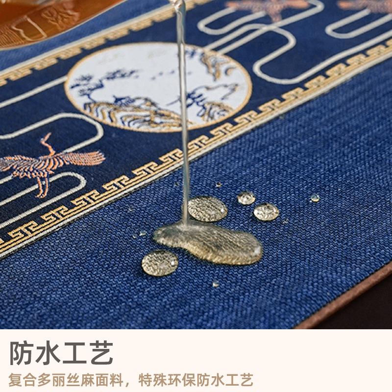 Waterproof New Chinese Style Table Flag Tea Ceremony Zen Tea Mat Tea Table Fabric Long Strip Tablecloth Chinese Style Tablecloth