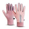 Popular Unisex Warm Waterproof Touchscreen Leather Cycling Gloves - Plush, Thick, Windproof for Winter