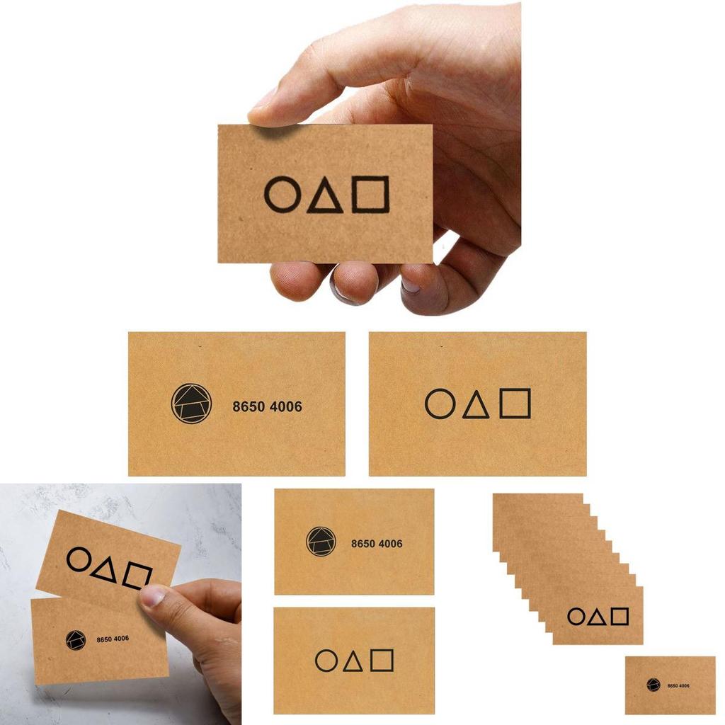 Pacote de Cartões de Visita Convite Místico Jogo da Lula Com Ícones Quadrado Triângulo Círculo