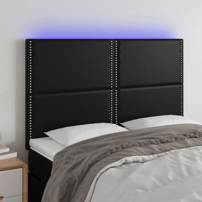 Tête de lit - MAISON EXCLUSIVE - 144x5x118/128 cm - Similicuir - LED intégrée multicolore - Hauteur réglable