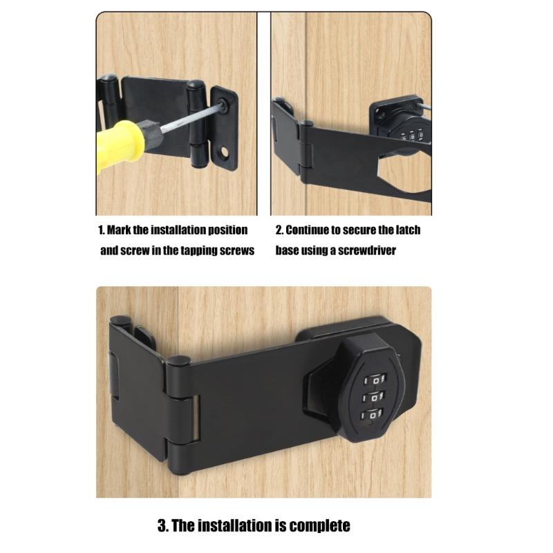Stylish Without Key Combination Lock Easy Installion Accessory for Cabinet Door with Twist Knob Hasp Latches Designs
