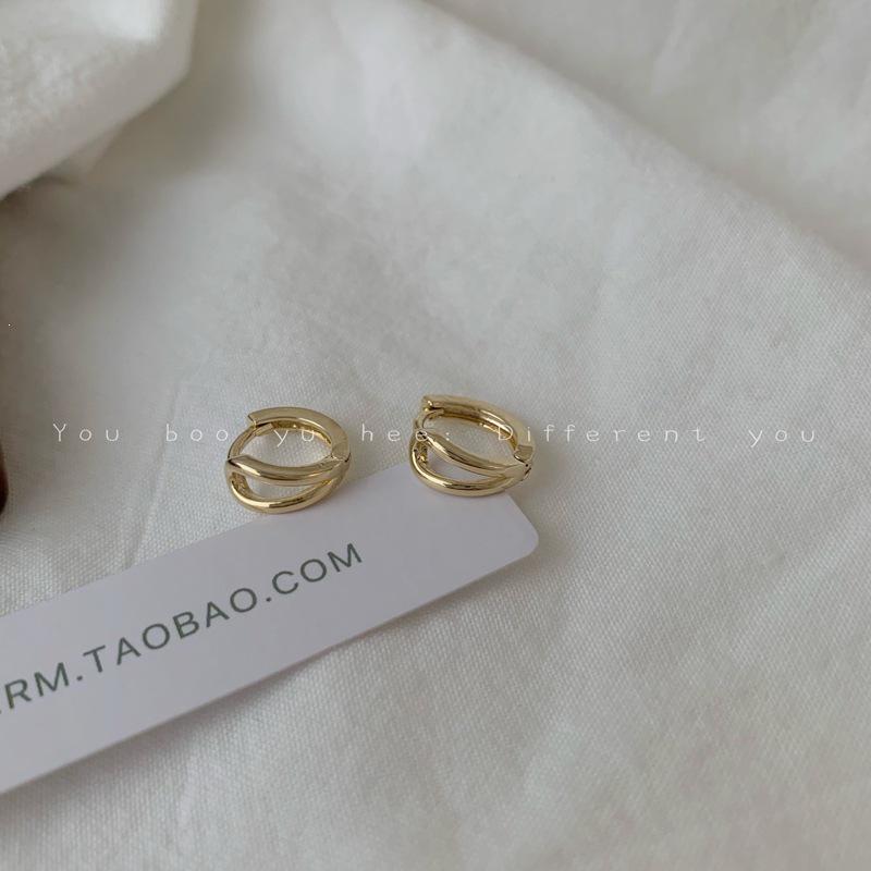 18K Gold Plated Sterling Silver Minimalist Ear Studs for Women 18K Gold Pair
