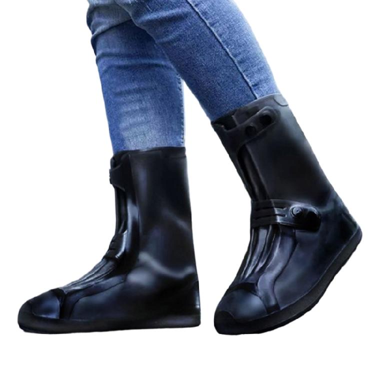 

Shoe Covers Thicken Boot Covers for Adult Kids With Nonslip Soles Adjustable Buckle Closure Reusable Booties Overshoes XL чорний