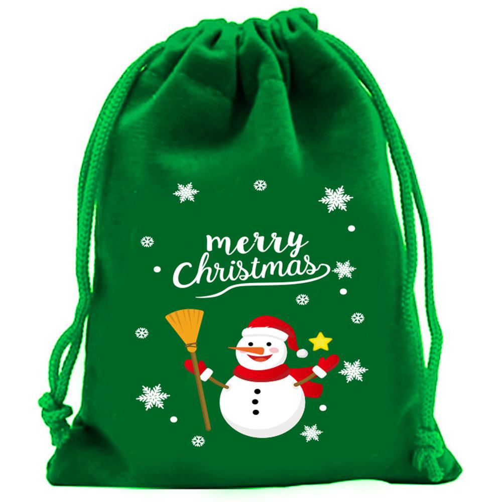 Christmas Cotton Linen Gift Bags Xmas Tree Printed Drawstring Pocket Christmas Party Gift Packaging Jewelry Storage Bags