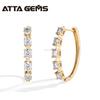 Round Cut Lab Created Moissanite Diamond Five Stone Hoop Earrings In Over Sterling Silver Jewelry for Women