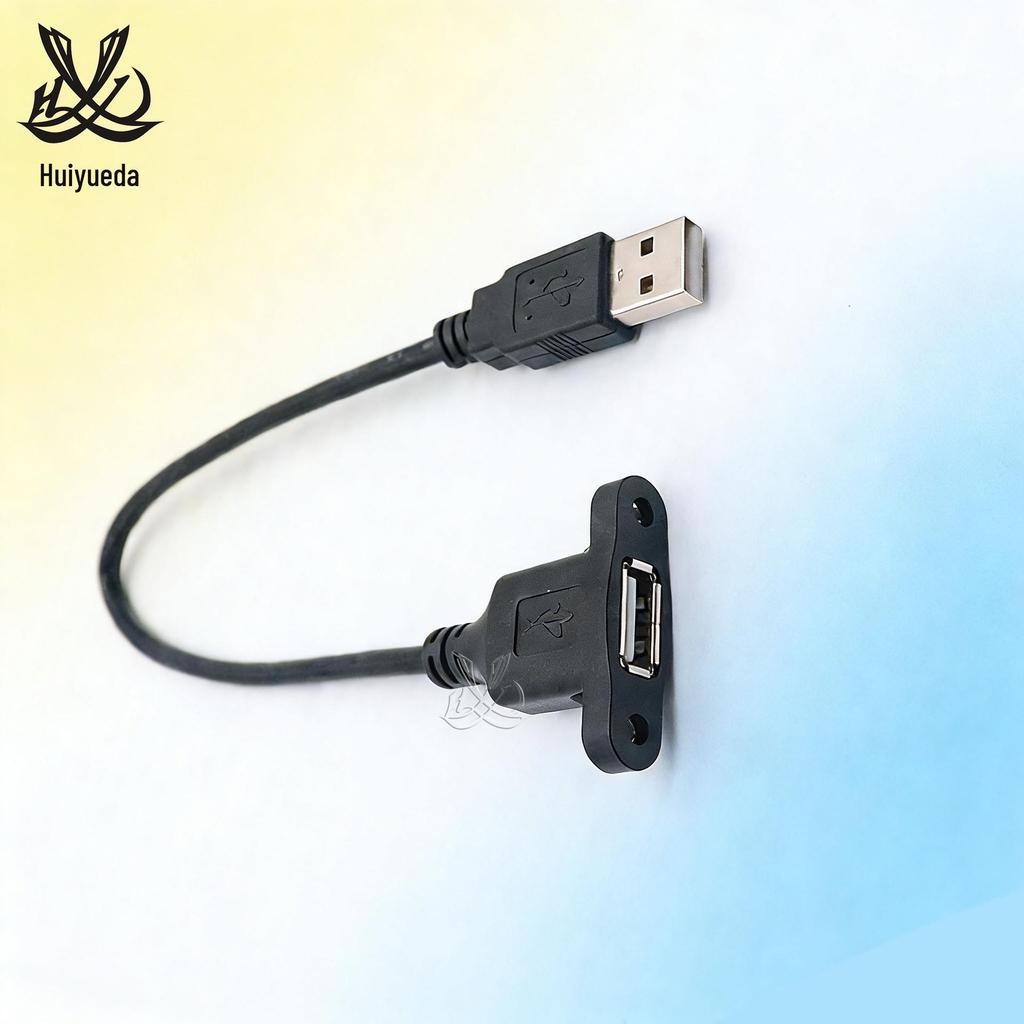 USB 2.0 Stecker auf Buchse Rückwand-Verlängerungskabel mit Befestigungslaschen