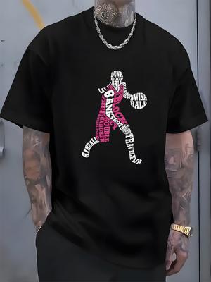 Basketball Buchstaben Grafikdruck Herren Luxus Baumwoll Kurzarm T-Shirt Sommer Unisex Herren und Damen Street Fashion