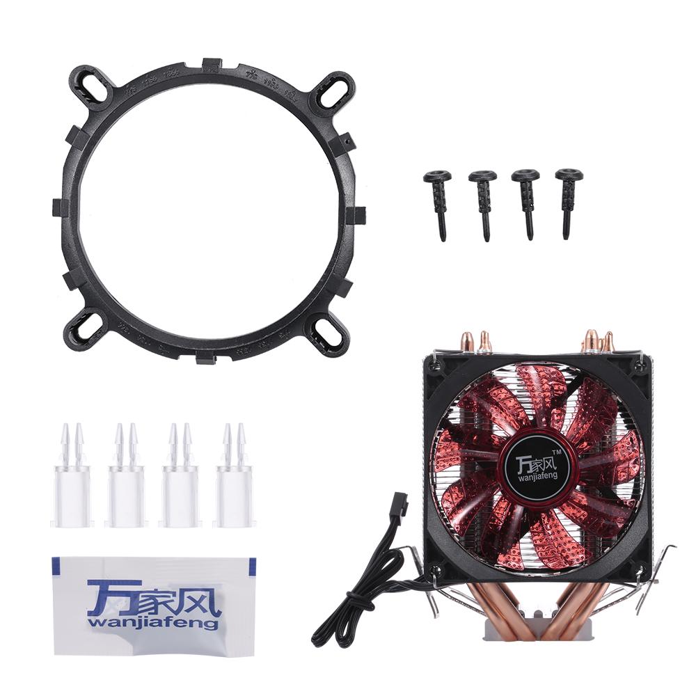 Buy CPU Cooler Fan Heatsink 4 Heatpipe 2 Fans Quiet Heatsink Radiator ...