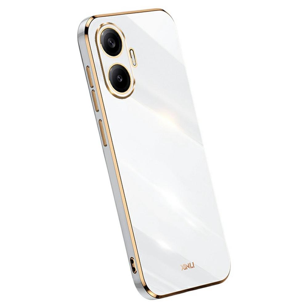 

XINLI Чехол для Xiaomi Poco F7 5G/Redmi Turbo 4 Pro 5G из ТПУ с гальванизированной рамкой White