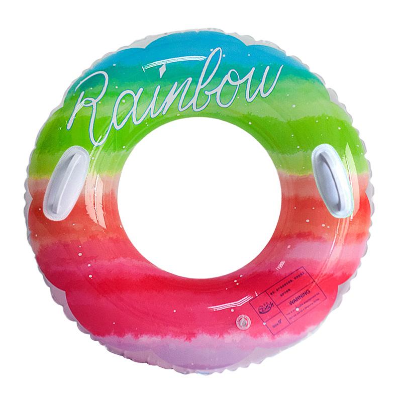 1pc Gradual Petal Swim Circle Thickened PVC Inflatable Swimming Ring Beach Pool Water Floating Circle