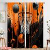 2pcs,2D Plane Printing Curtain Popular Hoop Splash Polyester (without Rod) Versatile All for Living Room, Bedroom, Home Decor