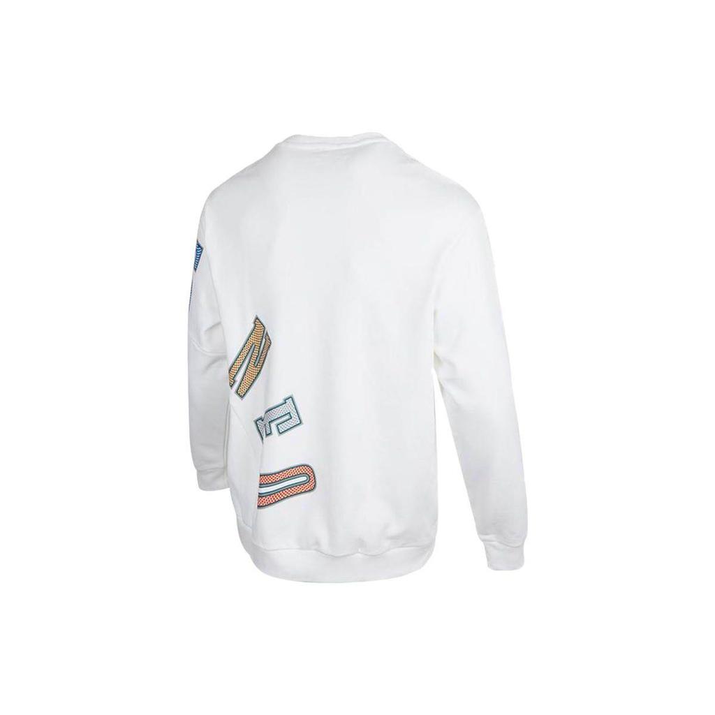 Adidas Neo Classic Logo Print Soft Casual Sweatshirt Daily Wear Tops Men White HM9993