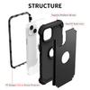 Anti-scratch Mobile Phone Case for iPhone 15,PC+Silicone 3-in-1 Phone Back Cover