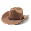 Men S Woolen Fedora Hat Large Brim Bell Top Sun Protection