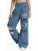 Big Kids Graffiti Wide-Leg Retro Streetwear Jeans