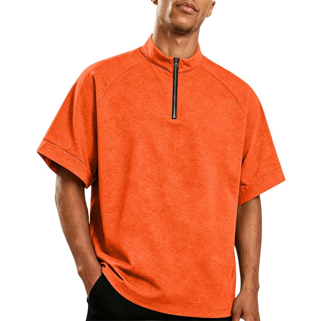 Heren Golf Poloshirt Lichtgewicht Winddicht Korte Mouw Waterafstotend Trainingsshirt met Halve Rits Kraag voor Buitensporten