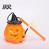 Handheld Pumpkin Pole Light Glowing Halloween Lantern, Jack O Lantern with Witch Hat Broom, Candy Collecting Up Decor, Trick or Treat Prop for