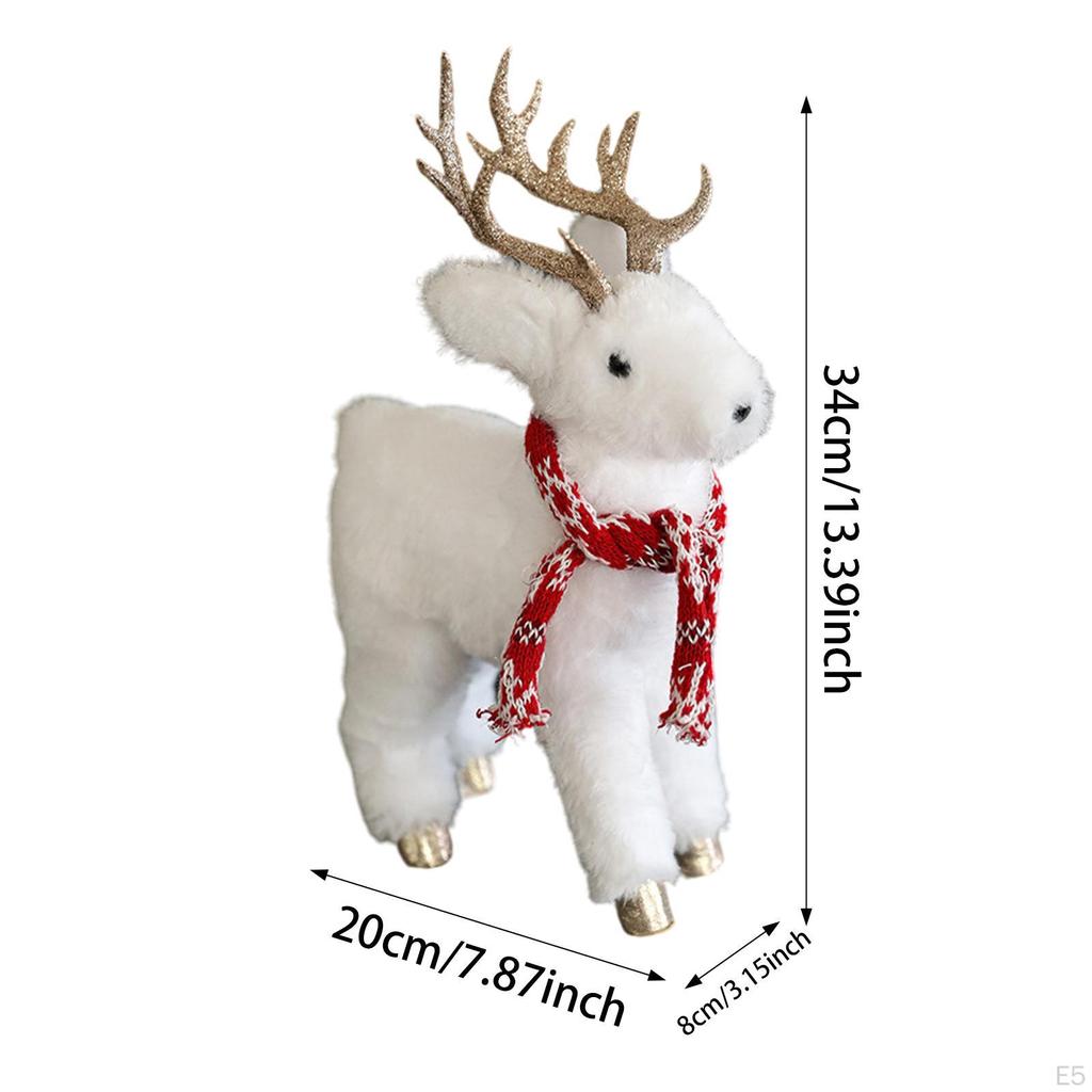 Weihnachts-Rentier-Ornament aus Plüsch, schönes Sammlerspielzeug für den Festtisch, das Weihnachtsregal