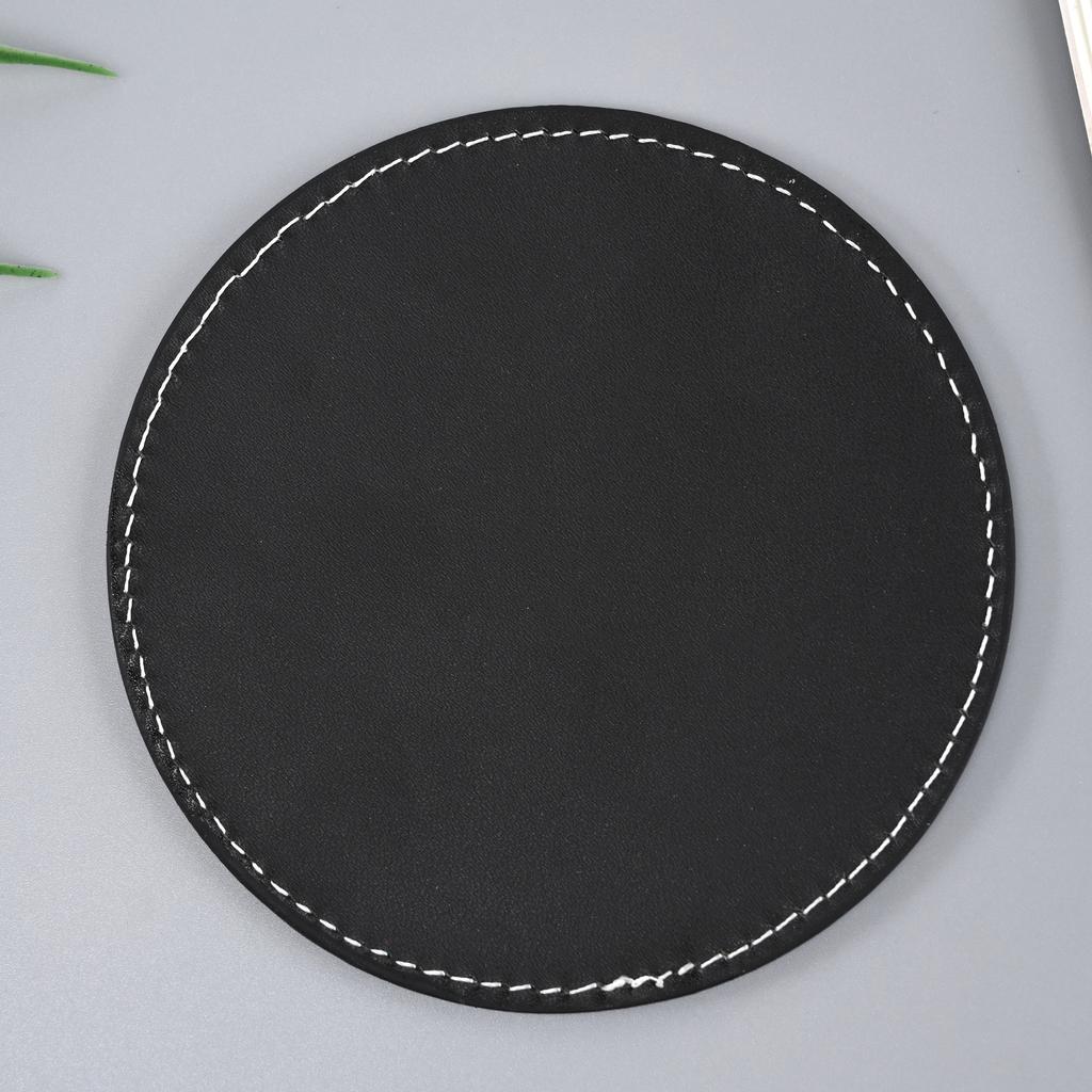1pcs Waterproof Pu Leather Coaster Heat Resistant Round Cup Coaster Cup Mat Tableware Mat Bowl Placemat Home Tableware Decor
