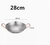 Pot cub Golden Double Ear Bar Cauldron Commercial round Bottom Small Hot Pot Creative Thickened Stainless Steel Dry