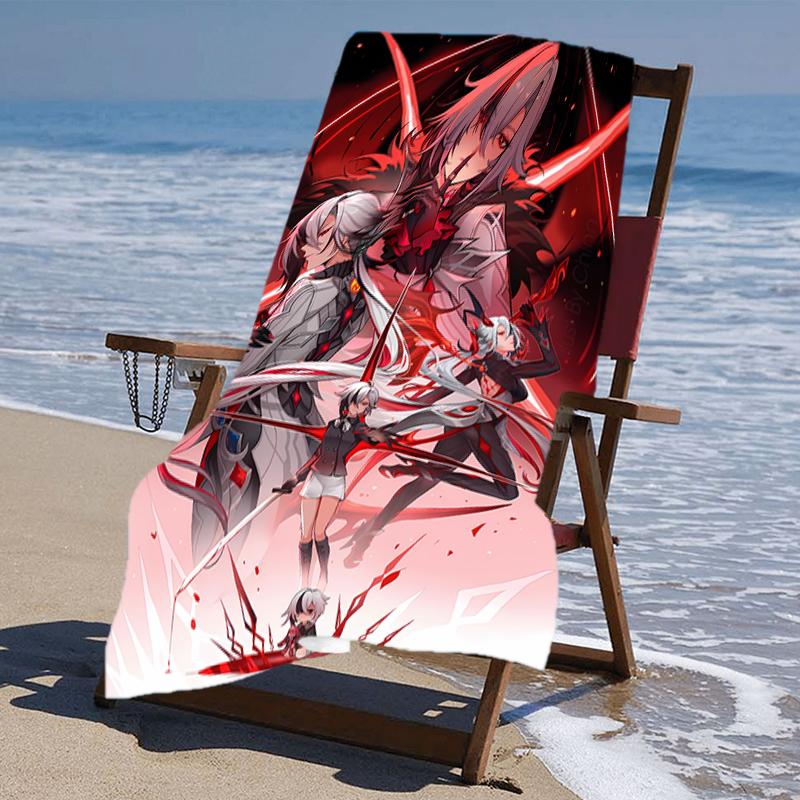 Proof Beach Towel with a Genshin Impact Characters Pattern - Soft,absorbent,quick-drying,machine Washable - Perfect for Swimming,camping,bathing