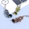 Mini Instrument Saksofon Brelok do Kluczy Samochodowych Mini Instrument Muzyczny Metalowy Brelok Akcesoria Zawieszka do Torby Prezenty na Festiwal Muzyczny