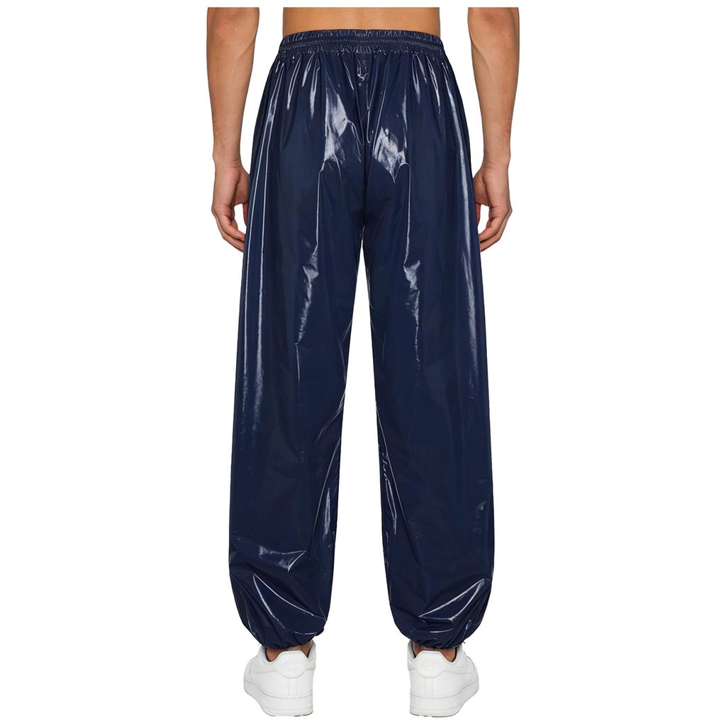 Mens Waterproof Jogging Pants Drawstring Elastic Waistband Side Pockets Track Pants