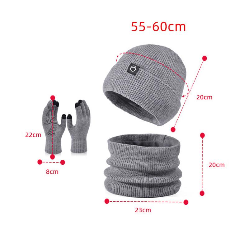 Зимняя шапка перчатки шарф костюм бархат теплая защита ушей шерстяная шапка мужская — фото 11