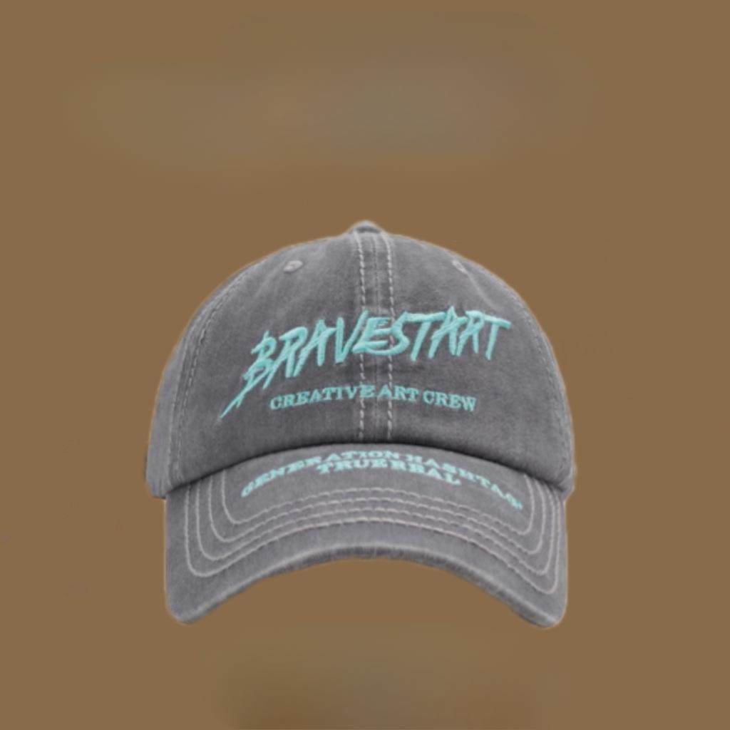 Korean Couple Spring and Summer Street Fashion Brand Letter Embroidery Wash Soft Top Baseball Hat Woman Showing Face Little Duckling Hat Man