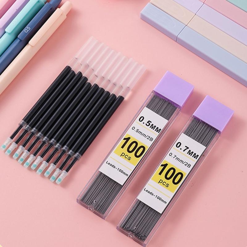 School Set Pencil Case Highlighter Pen Eraser Gel Pen School Accessories Set for Classroom and Office Use