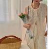 Japanese Forest Embroidery Loose Vest Summer Thin Layering Versatile Hollow Vest Lace Collar Shoulder