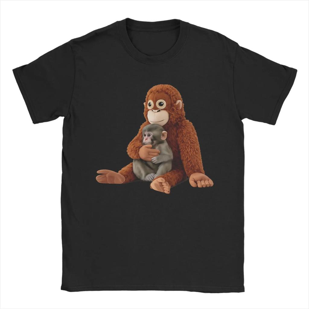 Punch Monkey Funny Animal Men T Shirt  Vintage Tees Short Sleeve Crewneck T-Shirts 100% Cotton Gift Idea Clothes