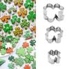 3Pcs/Set St. Patrick Day Cake Mold Stainless Steel 430 Non-Stick Clover-Themed Fondant Cutter
