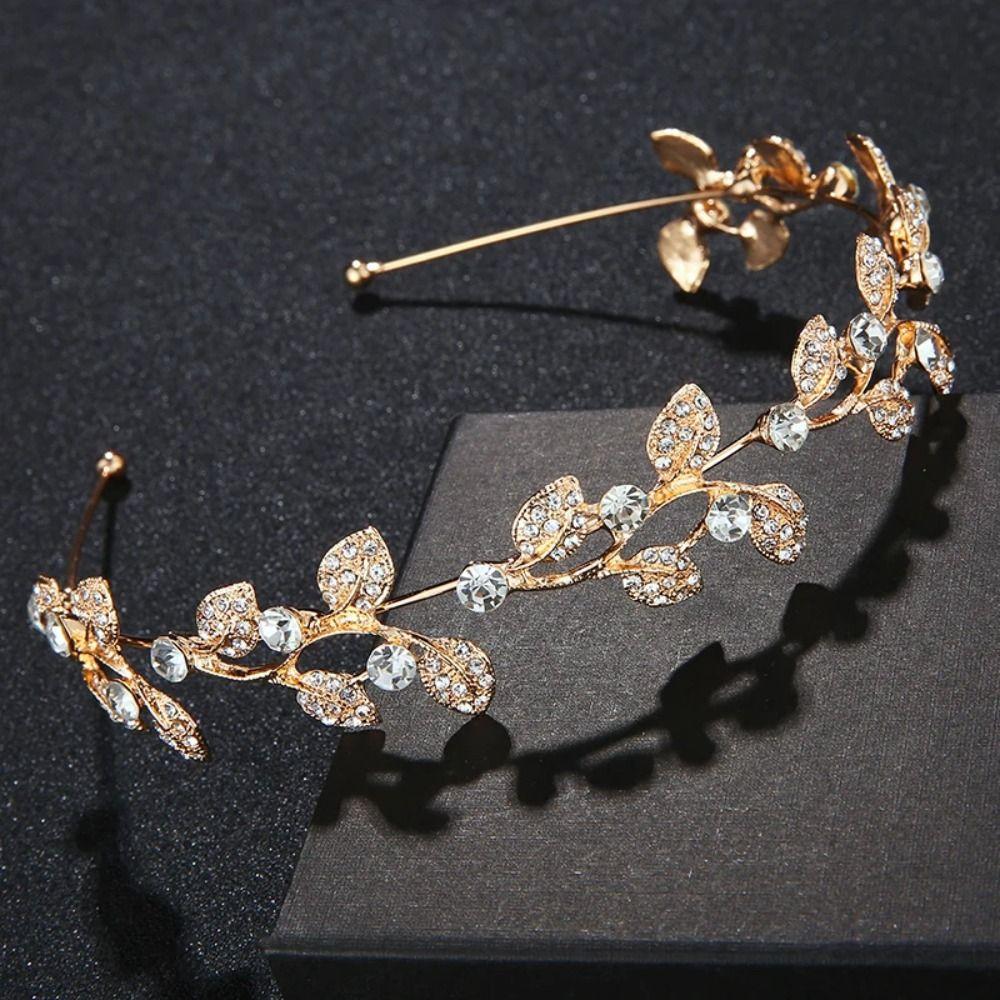 Zinc Zinc Alloy Material Wedding Hair Accessories Gold Silver Color Bride Headband Hairbands  Birthday Party