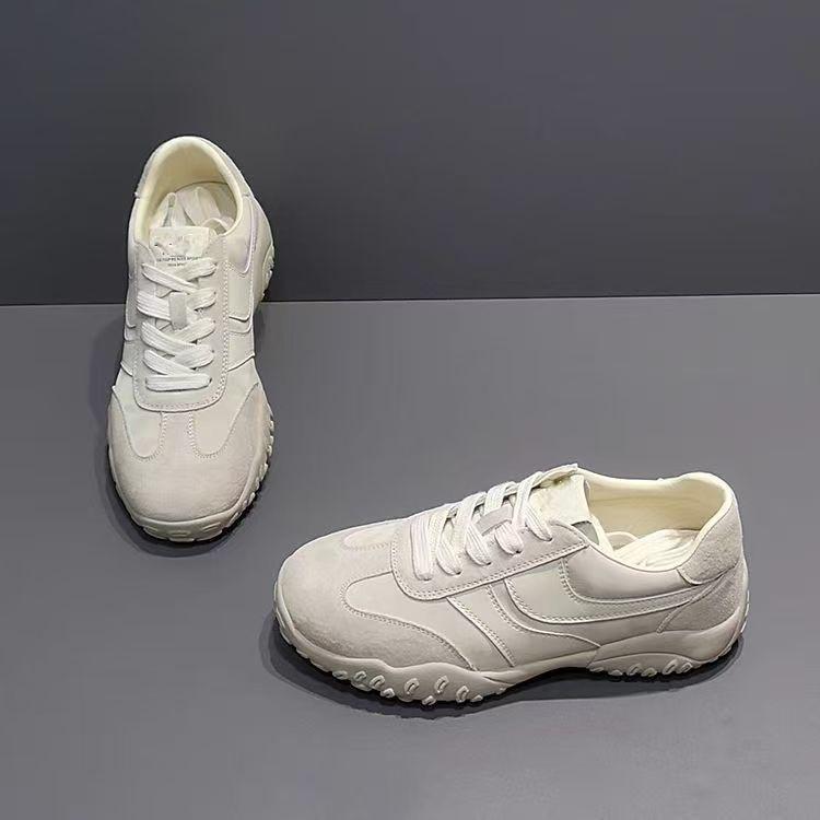 Hochwertige Damen Sportschuhe im koreanischen Stil, atmungsaktives Leder - Neue vielseitige Freizeit-Sneaker mit dicker Sohle