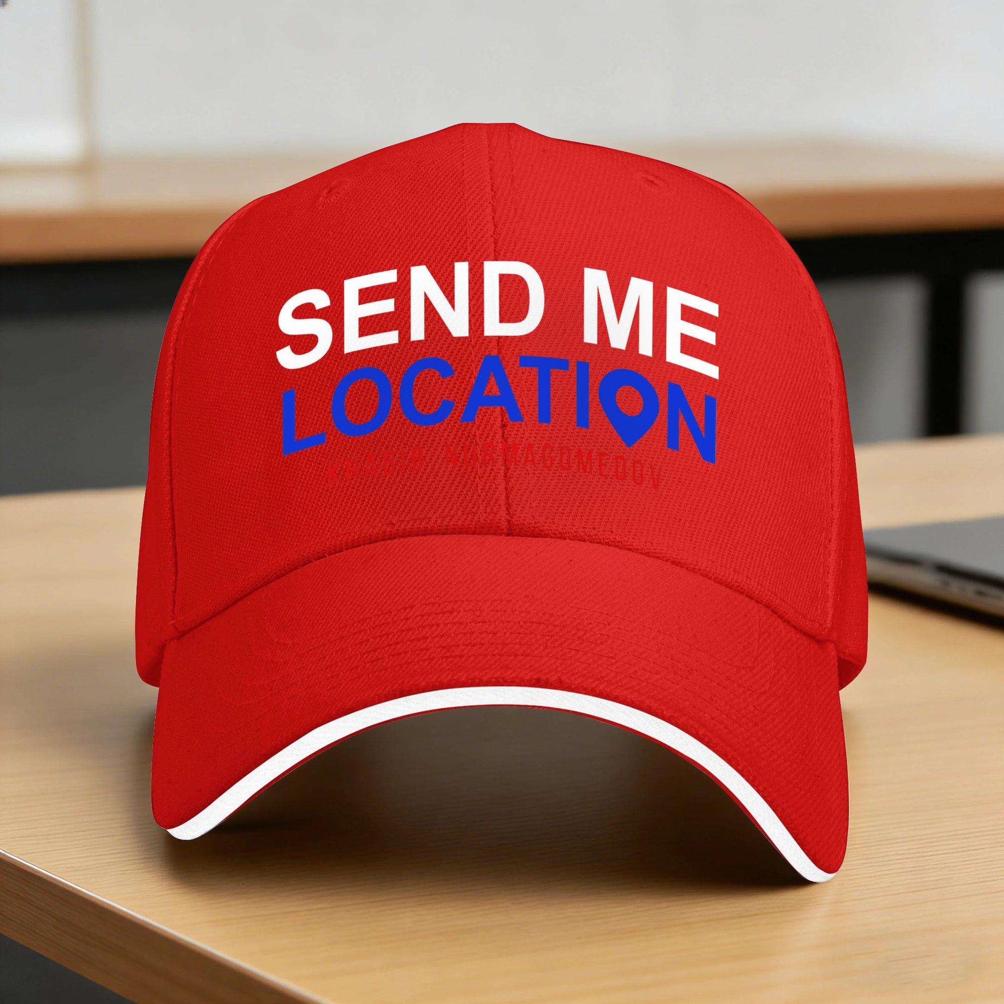 Khabib Nurmagomedov Send Me Location Baseball Cap Couple Design Trucker Hat SunProof Tennis Skate Baseball Caps One Size