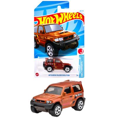 Hot Wheels Basic Car Mitsubishi Pajero Evolution Vehicle Toy Mini Car 3 Years Old and Up Orange HXR09