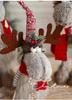 Large Retractable American Cartoon Plush Elk Christmas Ornament Doll