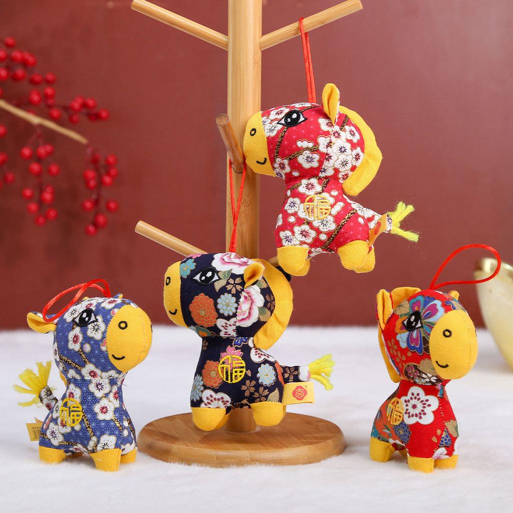Style Embroidered Horse Plush Toy With Pp Cotton Filling For Lunar New Year Gift