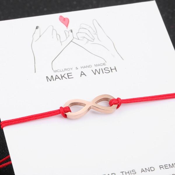 Couples Red Bracelets Women Stainless Steel Beads Infinite Love Black Rope Bracelet Women Weaving Adjust Bracelet For Women Gift